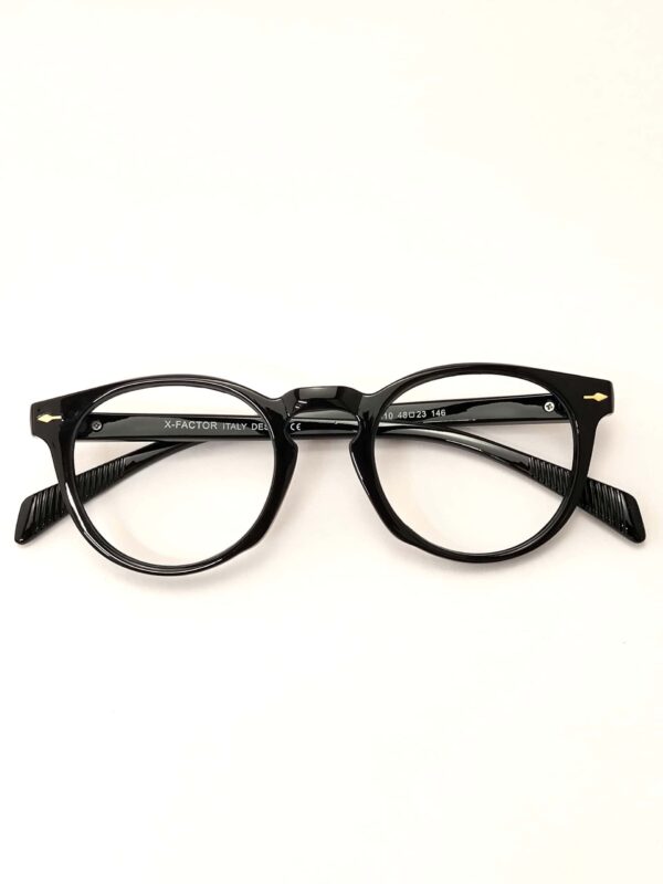 black plasti round eyewear