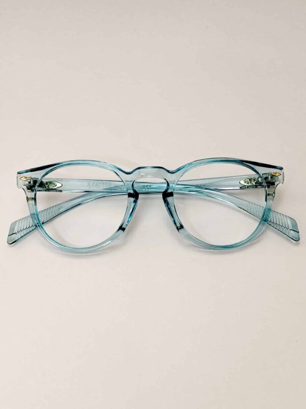 transparent round glasses in skyblue color