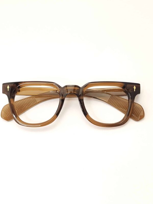 glossy brown plastic wayfarer frame